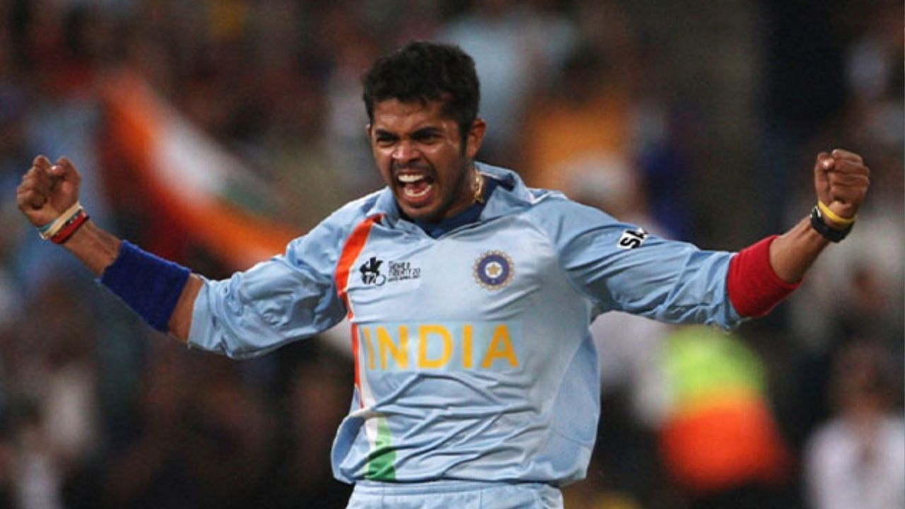 एस. श्रीसंत विकेट का जश्न मनाते हुए (Pc: Getty)